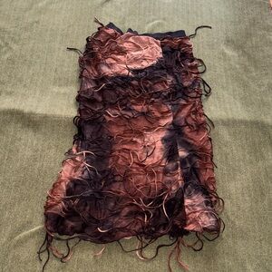 Textured Brown and Black Skirt